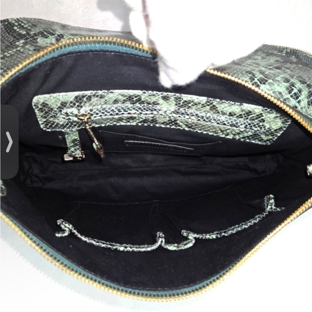 Rebecca Minkoff Collection Green Python Embossed Leather Cali Shoulder Bag - Picture 9 of 15